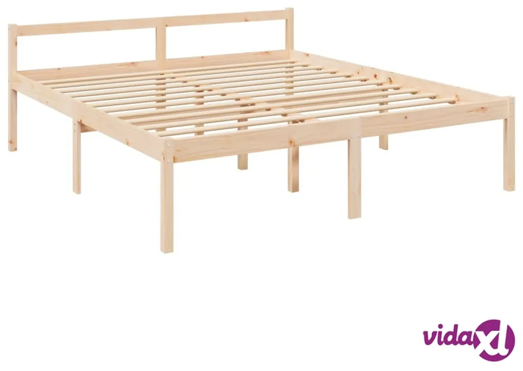 vidaXL Letto per Anziani 180x200 cm Super King Legno Massello di Pino