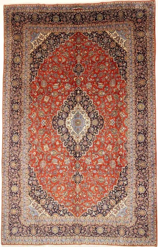 Kashan Tappeto persiano 410x260 Rosso (Iran) Annodato A Mano