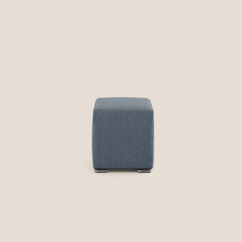 Cube pouf in tessuto morbido impermeabile T03 blu