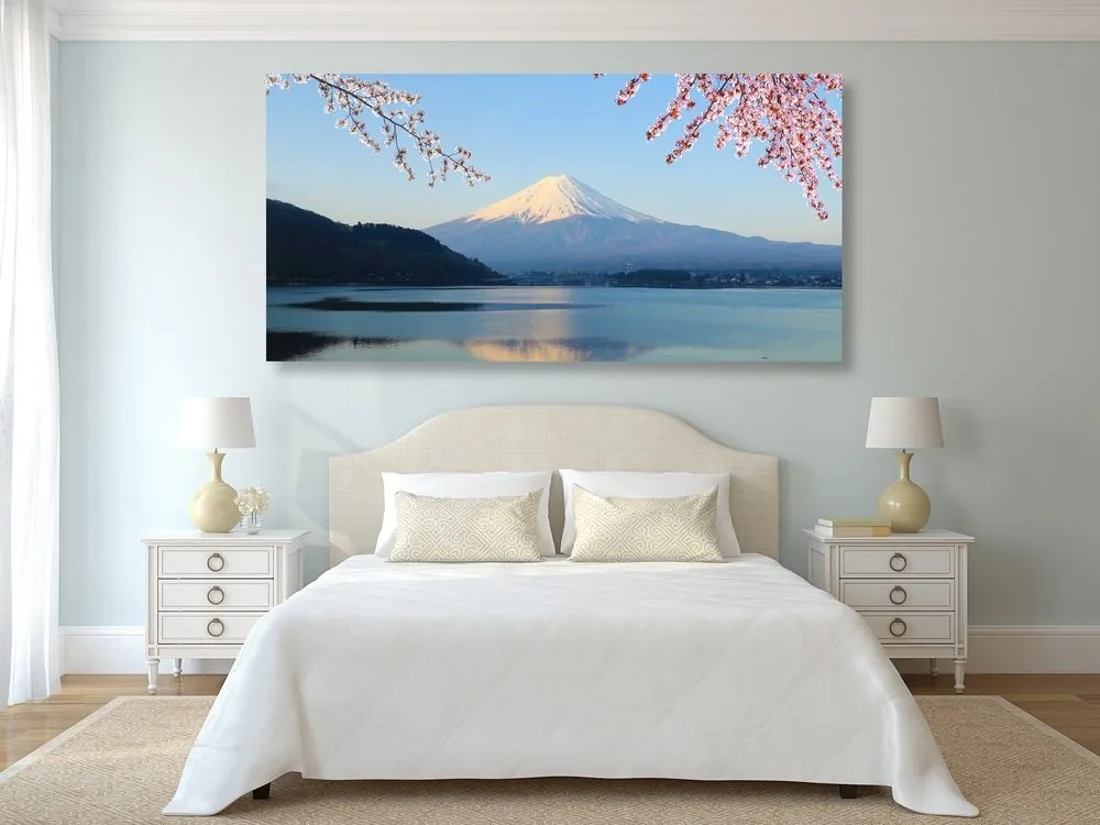 Quadro su tela – Vista dal lago sul Fuji