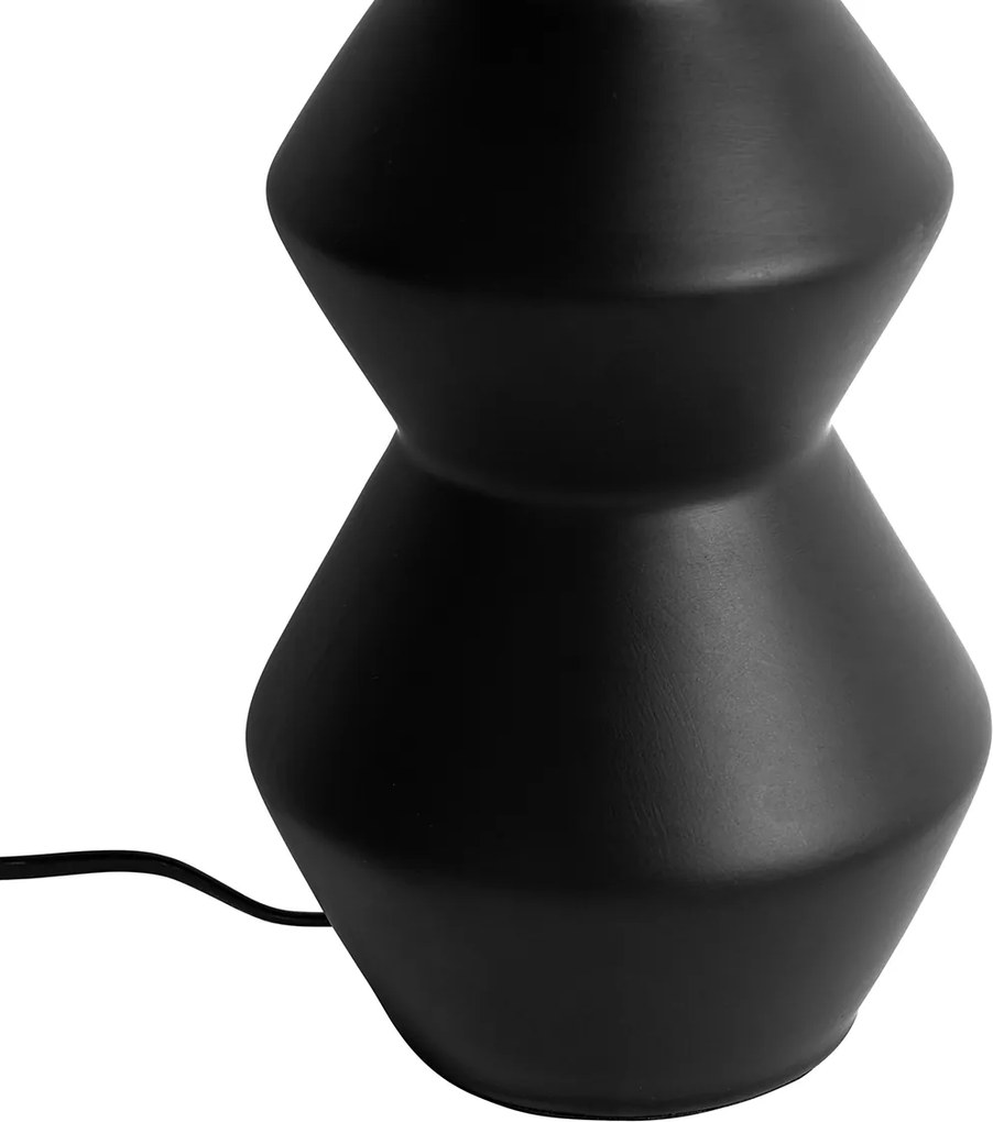 Lampada da tavolo di design con paralume in velluto nero color tortora con oro 35 cm - Alisia