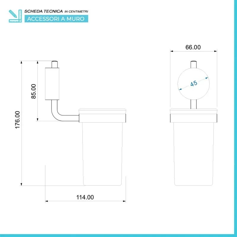 Set accessori a muro 3 pezzi in acciaio cromato e viti incluse Plaza
