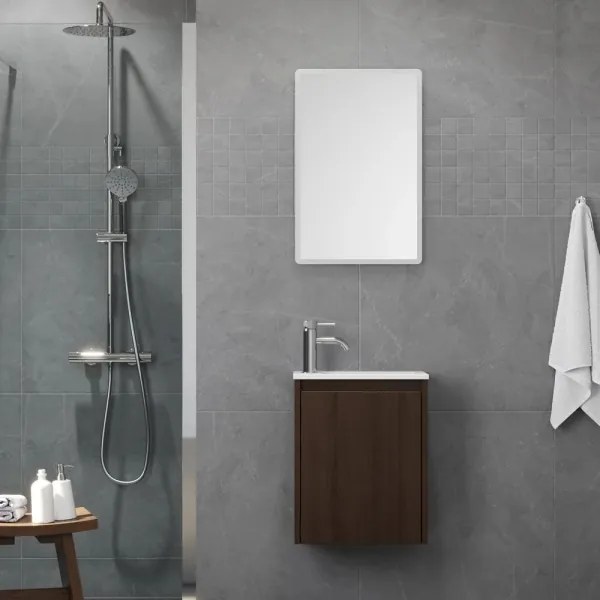 Mobile da bagno con lavabo COMO 40 cm noce