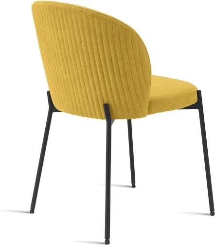 Sedia in tessuto Giallo con struttura in metallo MEGGIE 2 sedie