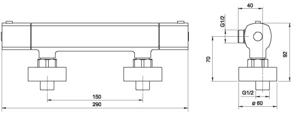 Novaservis - Rubinetto termostatico per doccia METALIA cromo lucido