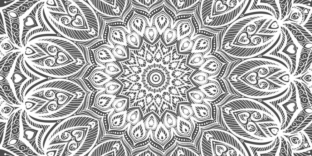 Quadro su tela – Mandala armonia in bianco e nero