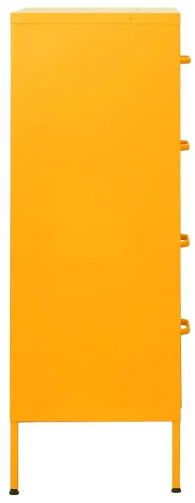 Cassettiera giallo senape 80x35x101,5 cm in acciaio