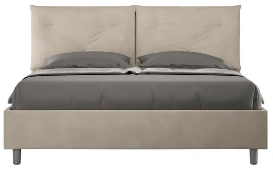 Letto contenitore da 160x190 in microfibra sabbia Appia