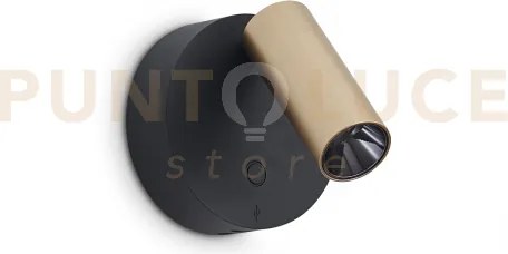 Elf applique a parete con presa usb-c led 3000 k 3w  200 lm dimmera...