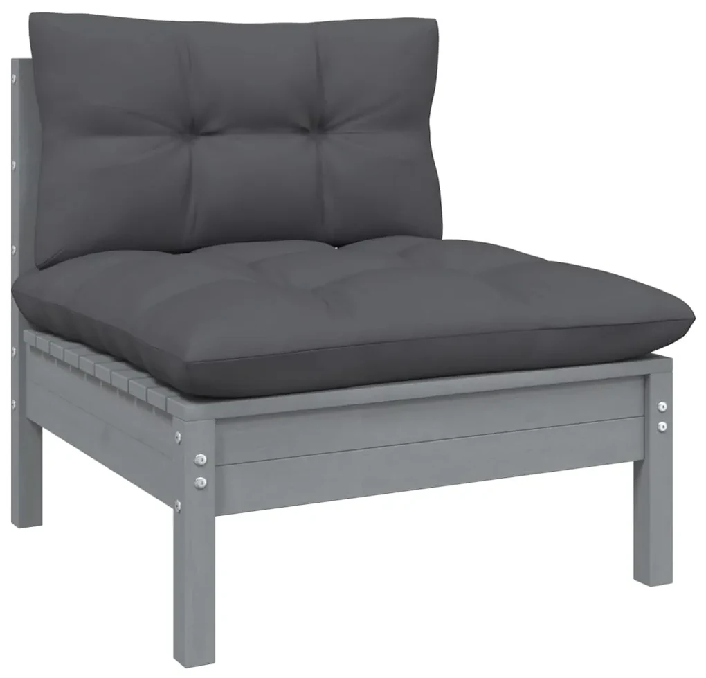 Set divani da giardino 8 pz con cuscini legno massello di pino