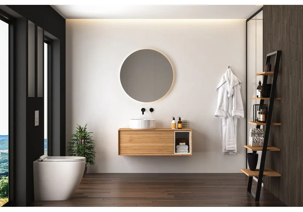 Specchio a parete con illuminazione ø 100 cm Luna - Mirrors and More