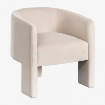 Sedia Da Pranzo In Velluto Xastru Beige - Sklum