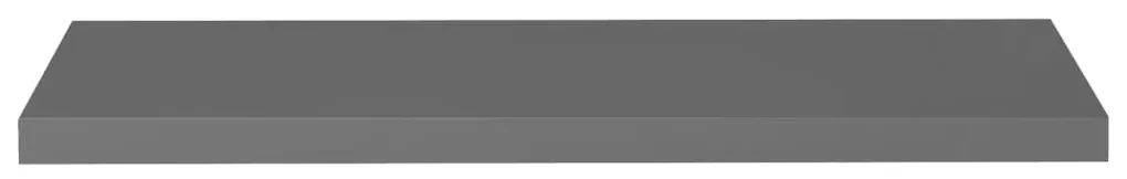 Scaffali a parete 2 pz grigio lucido 90x23,5x3,8 cm in mdf