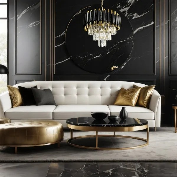 Lampadario a sospensione con catena CRISTAL 5xE14/40W/230V oro/nero