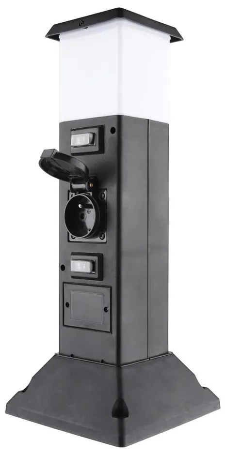 Solight PG05 - Lampada esterna con 2 prese 1xE14/15W/230V IP44 nera