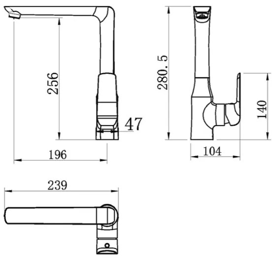 Novaservis - Miscelatore per lavello NOBLESS TINA nero
