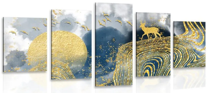 Quadri 5 pezzi – Paesaggio miracoloso