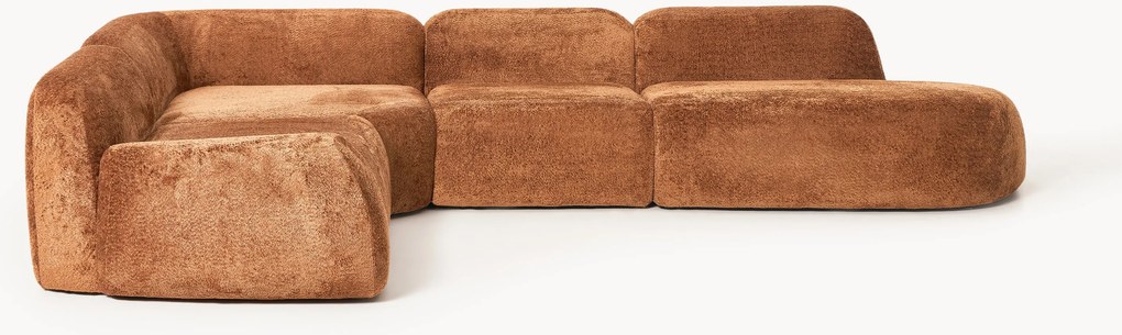 Divano angolare componibile XL in teddy-bouclé Wolke