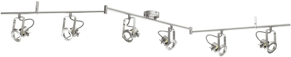 Faretto decorativo senza fonte luminosa TECHNIC NEW CROMO SATINATO in inox GU10 42W INSPIRE 6 luci