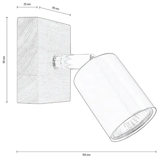 Spot-Light DO2910151 - Faretto da parete MANARA 1xGU10/5W/230V pino