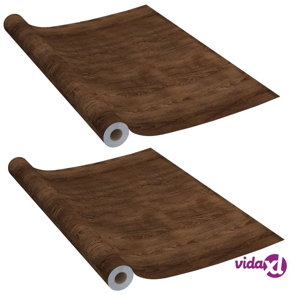 vidaXL Pellicole Autoadesive per Porte 2 pz Rovere Moro 210x90 cm PVC