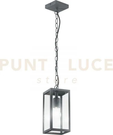 Sospensione mirage antracite 1 luce attacco e27 ip44 13x13x90cm in ...