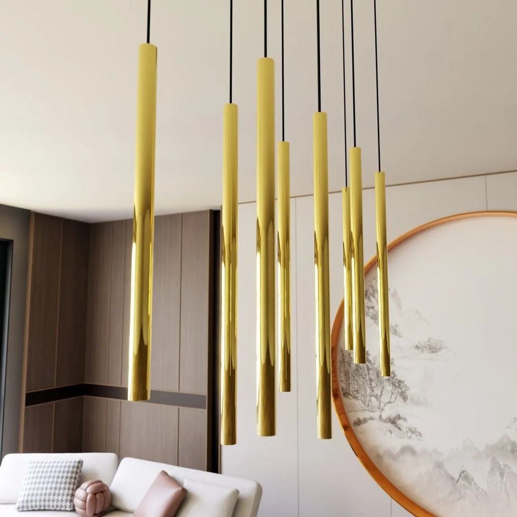 Lampada a Sospensione SELTER 9 BLACK WHITE e GOLD