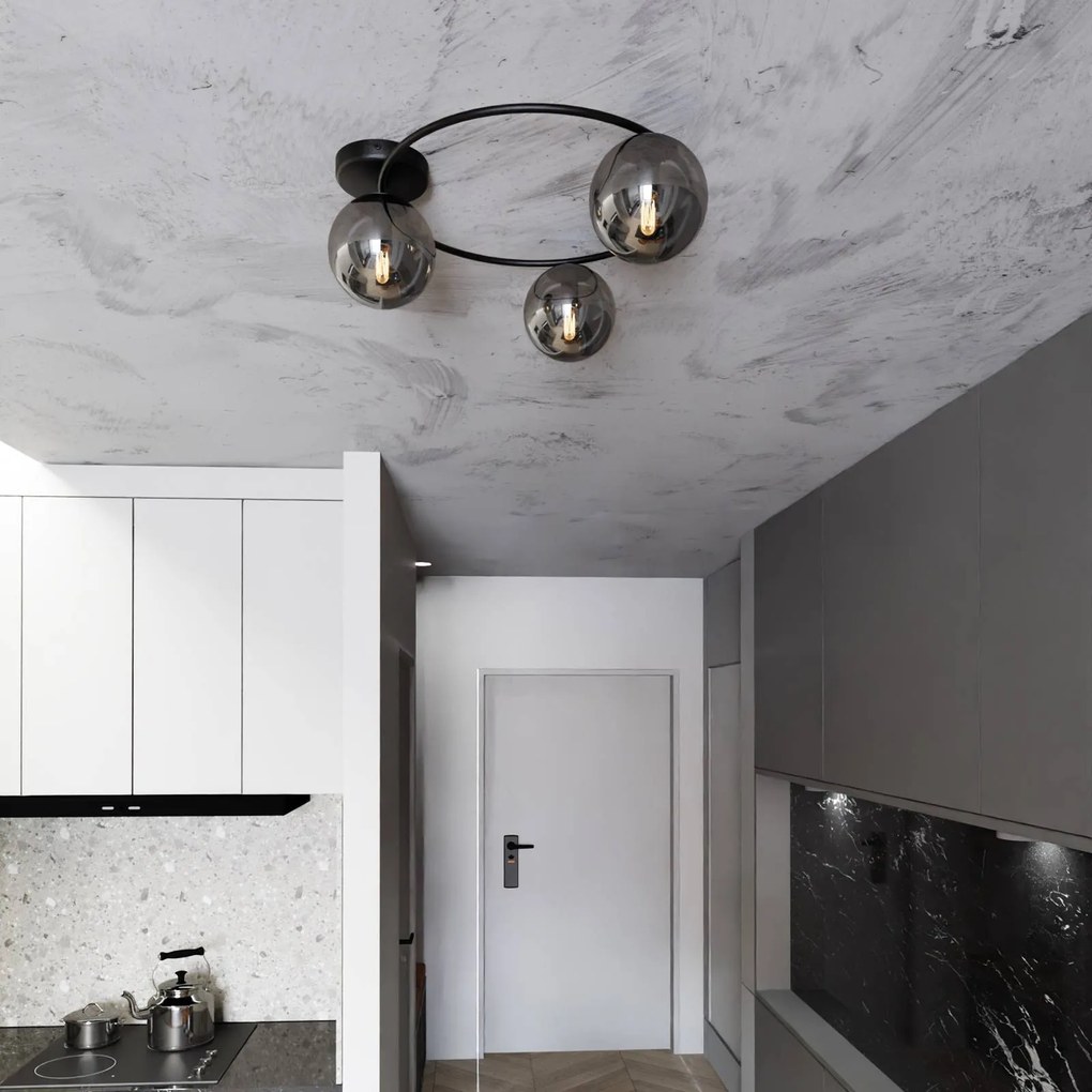 Plafoniera soffitto Ascella Euluna, dimmerabile, Nero, Soggiorno / Sala da pranzo, Metallo, Moderno, Plafoniera