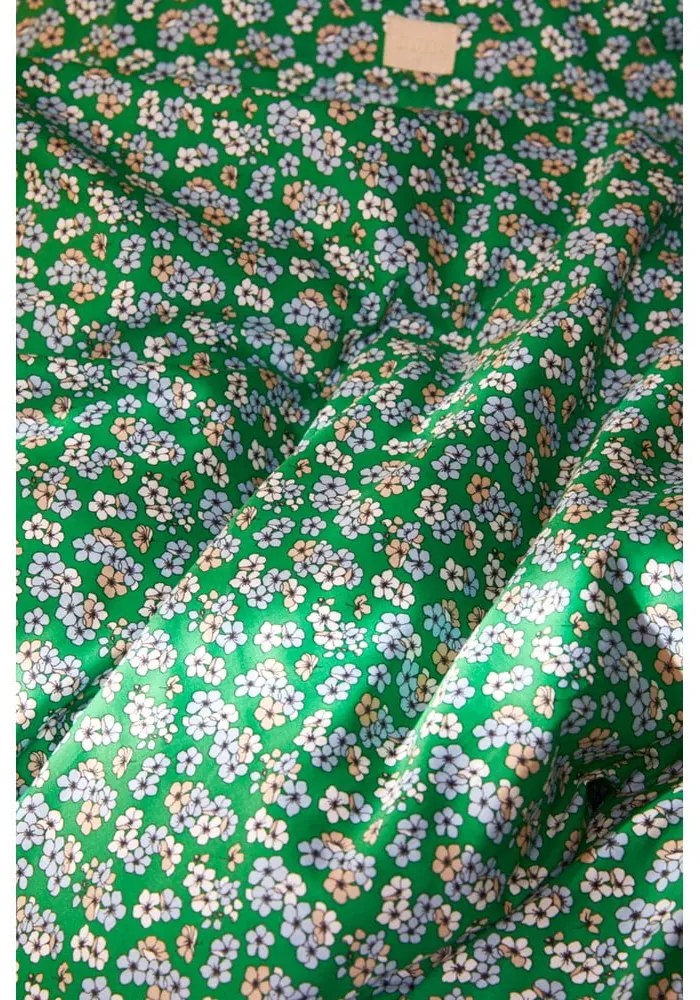 Biancheria da letto singola in cotone sateen verde 140x200 cm Pleasantly - JUNA