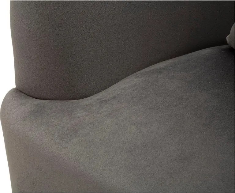 Poltrona grigia con poggioli/con gambe con rivestimento in velluto Silvery – Mauro Ferretti