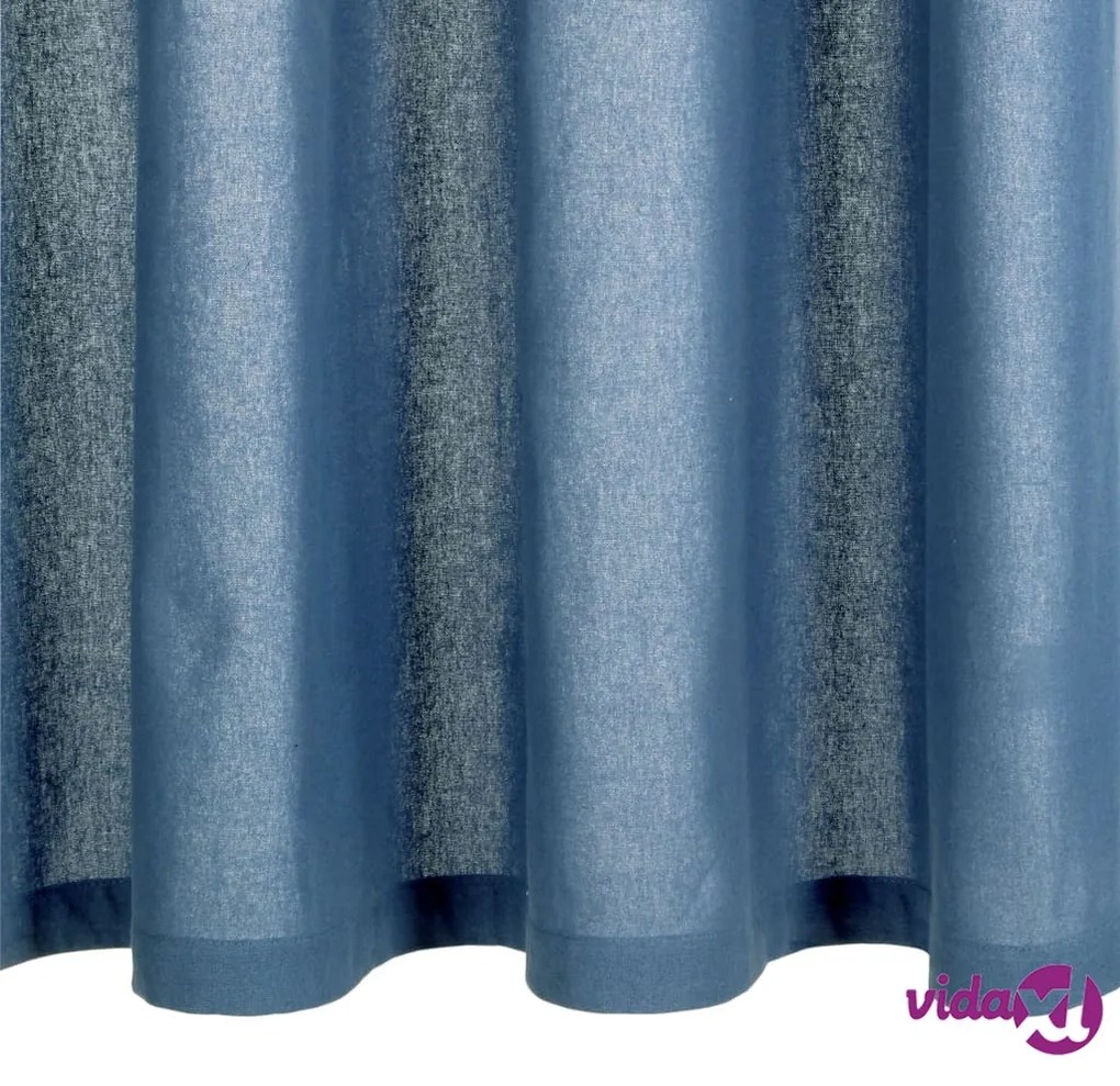 vidaXL Tende con Anelli in Metallo 2 pz in Cotone 140x245 cm Blu