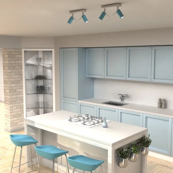 Faretto PRESTON 2xGU10/40W/230V blu