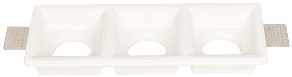 Portafaretto 3xGU10 o MR16 in Gesso Pitturabile Rettangolare 280x100mm