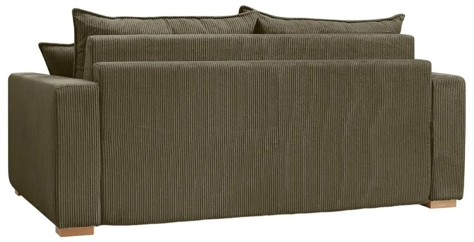 Divano verde/marrone allungabile con rivestimento in velluto a coste 225 cm Augustin – Bobochic Paris