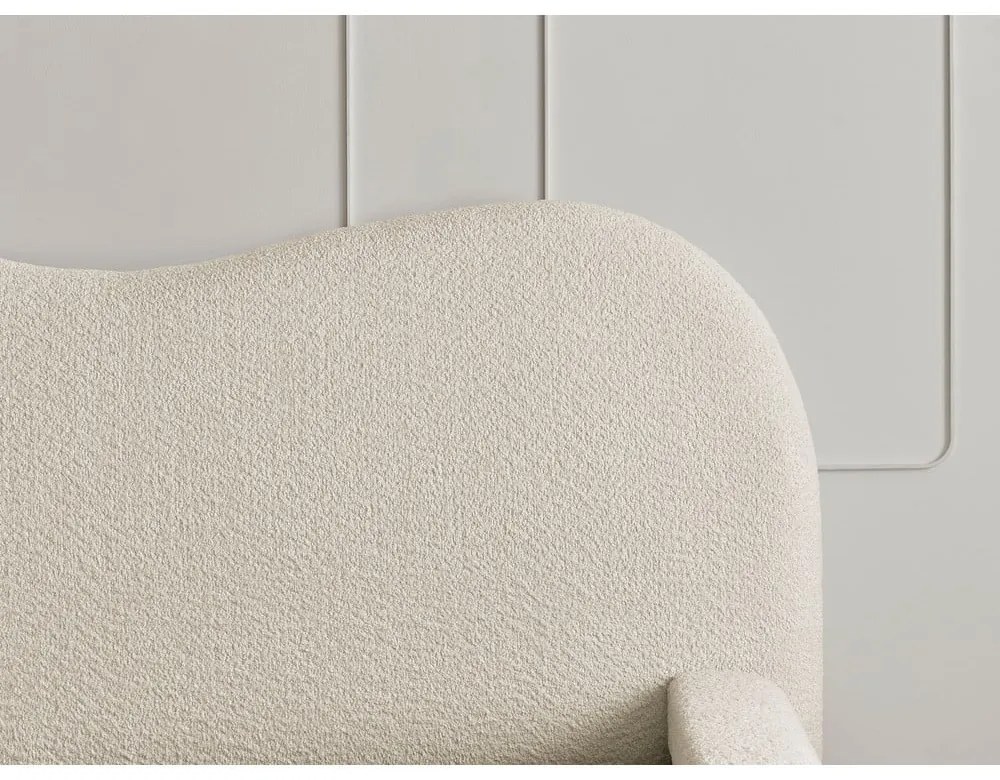 Letto matrimoniale imbottito beige con contenitore con rete inclusa 180x200 cm Orlane – Bobochic Paris