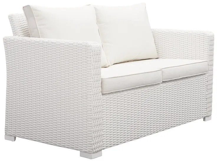 Divano da giardino con cuscino Luma NATERIAL con braccioli in alluminio, seduta in alluminio bianco L 138 x H 79.5 x P 78.5 cm