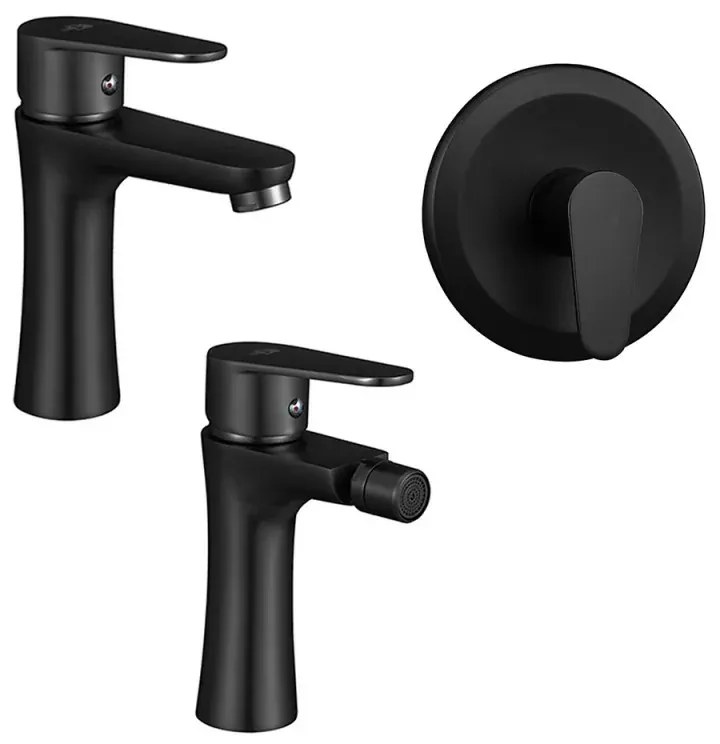 Set miscelatori lavabo bidet incasso doccia nero opaco Lizzy