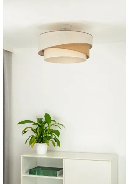 Duolla - Lampadario a plafone KOBO 1xE27/15W/230V diametro 45 cm beige/marrone/bianco