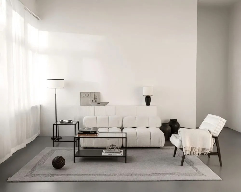 Tappeto in lana grigio 200x300 cm Morphic Rocca - Agnella