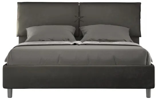 Letto contenitore da 160x190 in microfibra grigio Mados