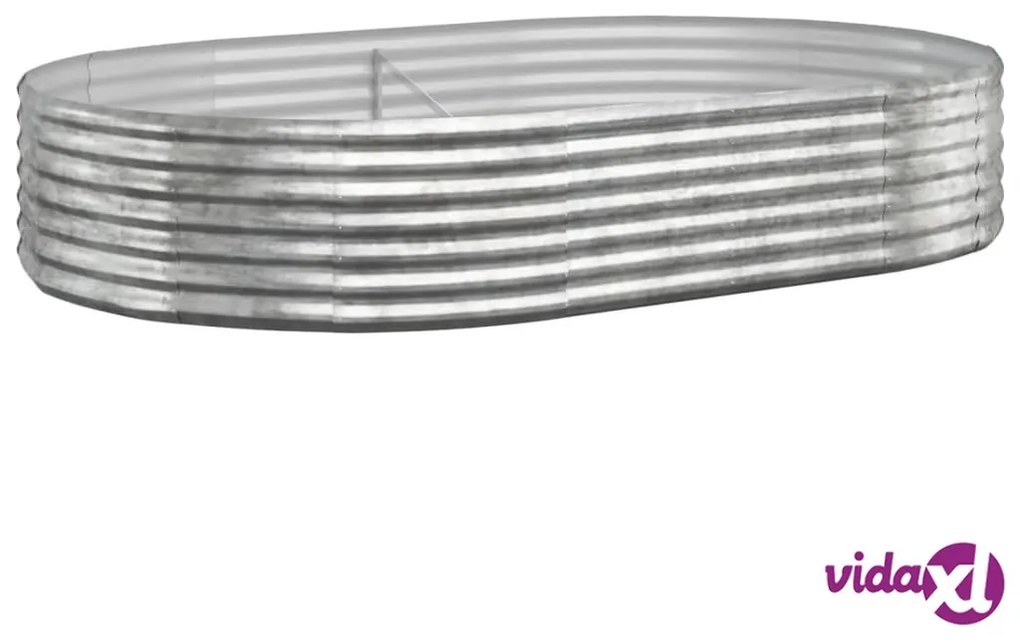 vidaXL Letto Giardino Acciaio Verniciato Polvere 214x140x36cm Argento