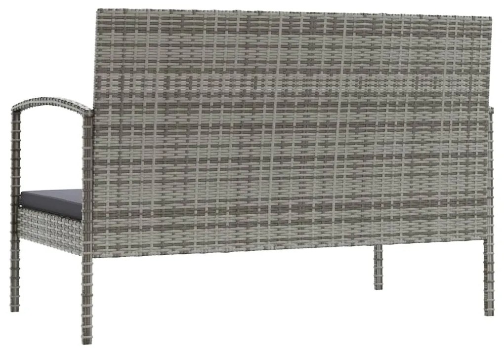 Set divani da giardino 16 pz con cuscini in polyrattan grigio