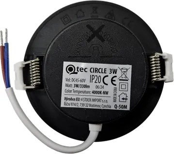 Lampada LED da incasso CIRCLE LED/3W/230V 4000K diametro 9 cm nero