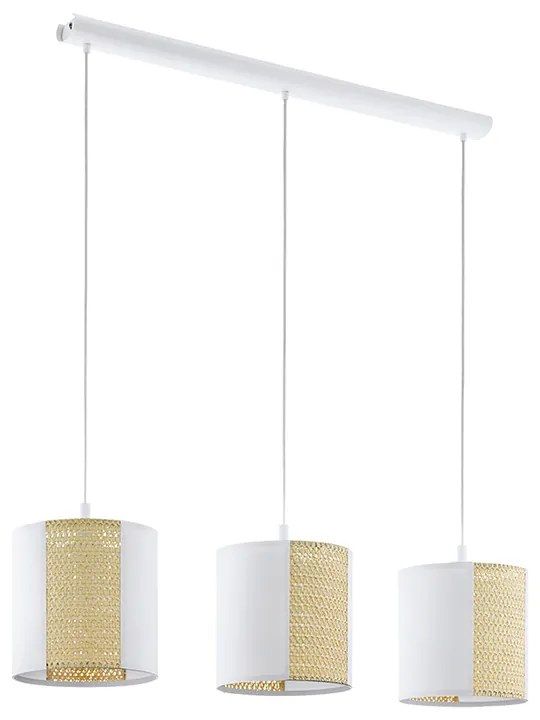 Lampadario Contemporaneo Arnhem 3 Luci Acciaio Bianco