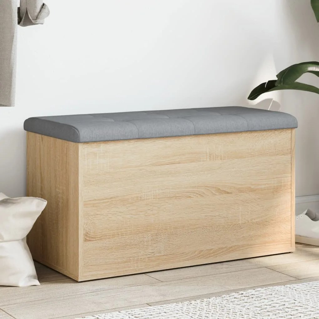 Panca Portaoggetti Rovere Sonoma 82x42x45 Cm Legno Multistrato /