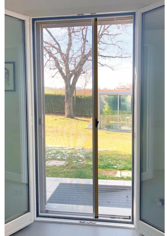 Zanzariera avvolgibile MEDAL Bazar Libera SunScreen per portafinestra L 160 x H 250 cm marrone destra riducibile