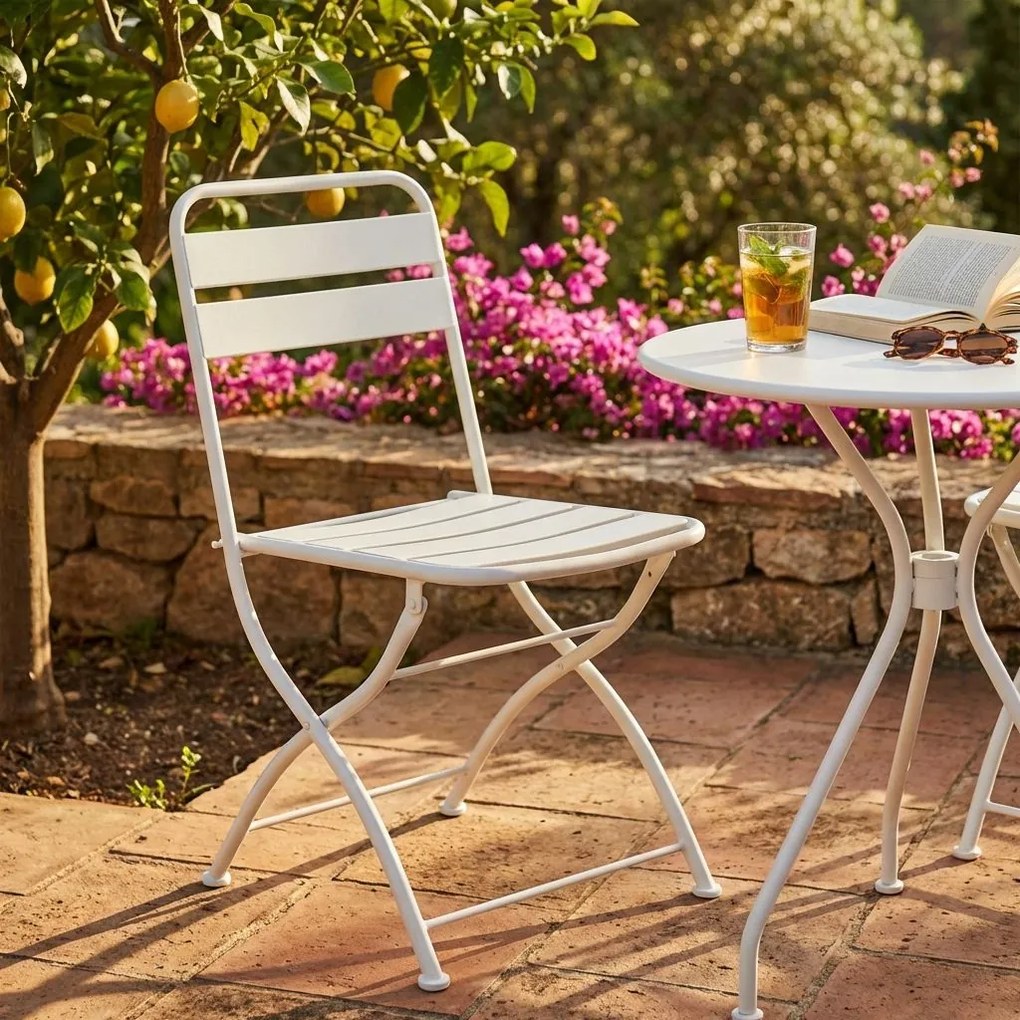 ROMANUS - sedia da giardino pieghevole salvaspazio in ferro