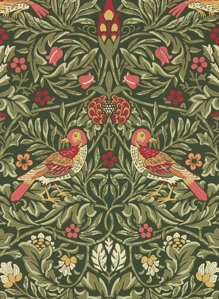 Morris & Co Carta da parati Bird - Wooded Dell