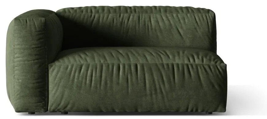 Parte divano componibile verde (con penisola a sinistra) con rivestimento in velluto Martina – Micadoni