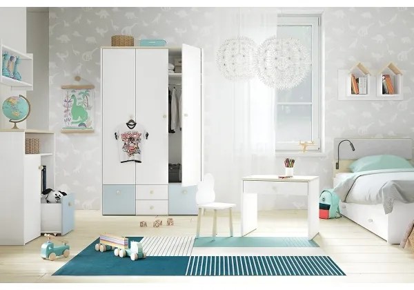 Mensola da parete per bambini BUBO 35x72 cm bianco/rovere chiaro